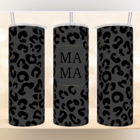 Black Leopard Mama Tumbler - Picture 1 of 1